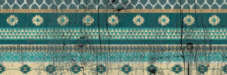 Teal Tribal Pattern on Wood