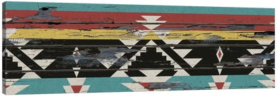Multicolor Tribal Pattern on Wood Canvas Art Print