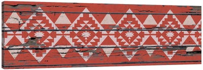 Red Tribal Pattern on Wood Canvas Art Print