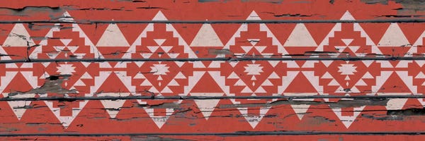 Tribal Inspired Patterns: Red Tribal Pattern on Wood by 5by5collective