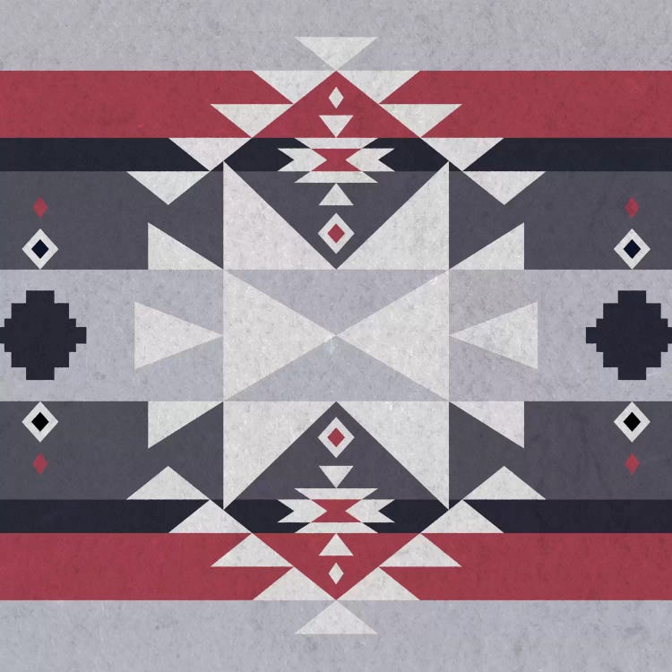 Grey, Black & Red Tribal Pattern II