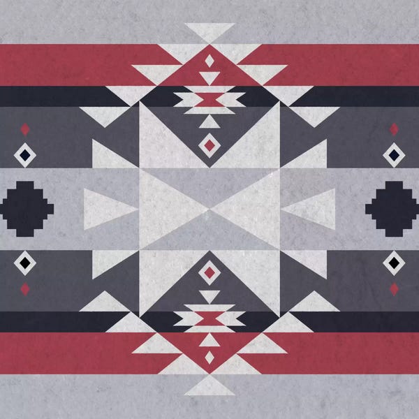 Tribal Inspired Patterns: Grey, Black & Red Tribal Pattern II by 5by5collective