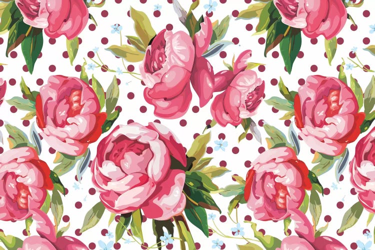 Floral Polka Dots #1 by 5by5collective wall art