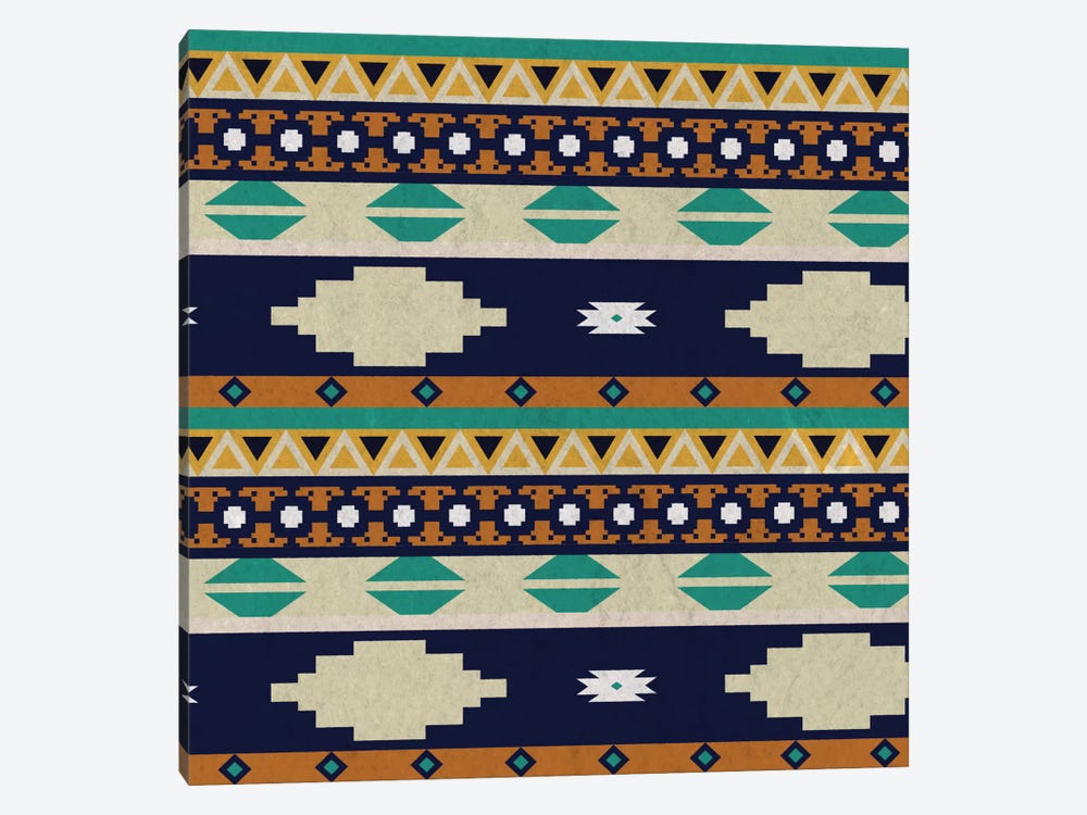 Calm Blue Tribal Pattern by 5by5collective 1-piece Canvas Art Print