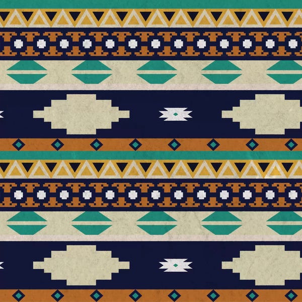 Tribal Inspired Patterns: Calm Blue Tribal Pattern by 5by5collective