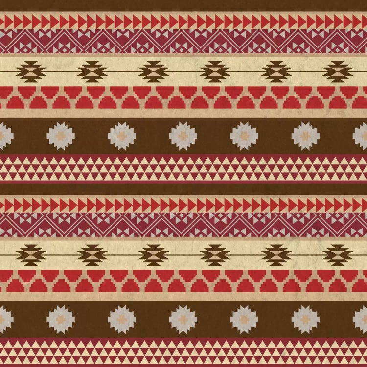 Brown & Red Tribal Pattern by 5by5collective wall art