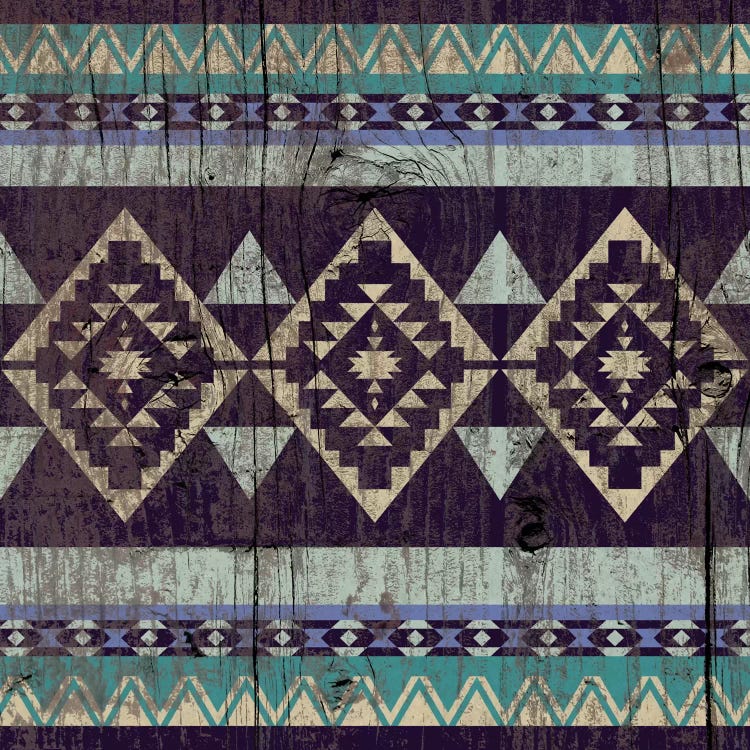 Deep Purple Tribal Pattern on Wood by 5by5collective wall art