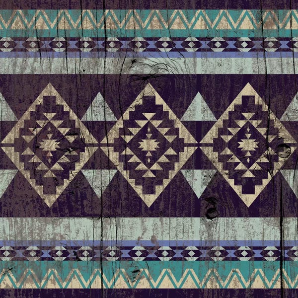 Tribal Inspired Patterns: Deep Purple Tribal Pattern on Wood by 5by5collective