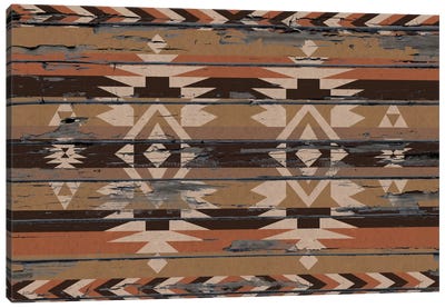 Sands Tribal Pattern on Wood Canvas Art Print
