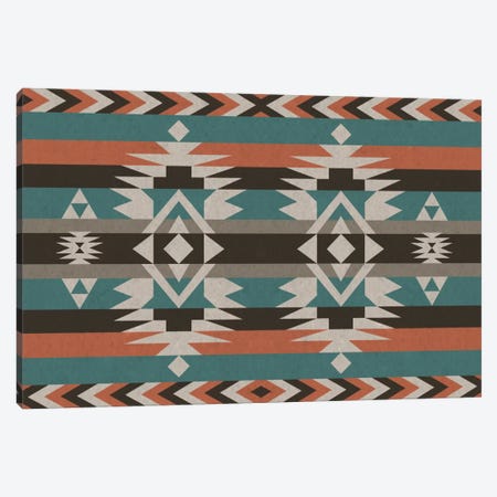 Teal & Orange Tribal Pattern I Canvas Print #TXT29} by 5by5collective Canvas Art Print