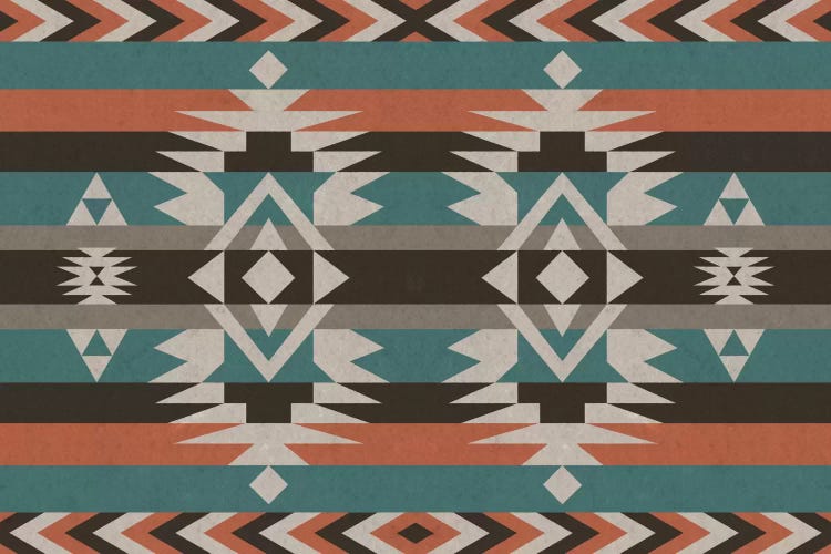 Teal & Orange Tribal Pattern I