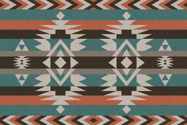 Teal & Orange Tribal Pattern I by 5by5collective wall art