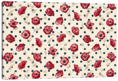 Floral Polka Dots #2 Canvas Art Print - Polka Dot Patterns
