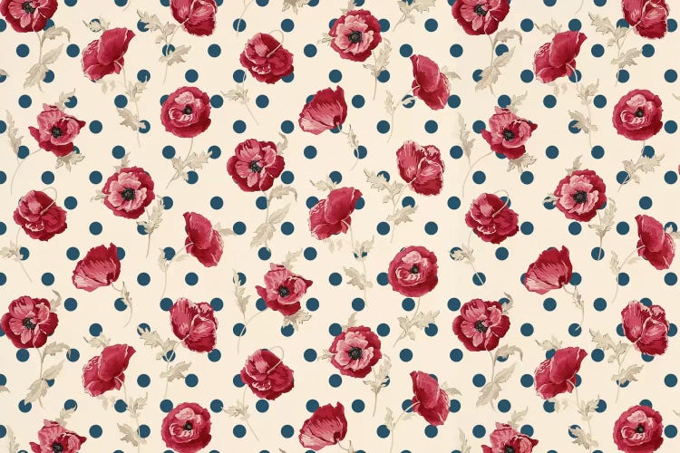 Floral Polka Dots #2 by 5by5collective wall art