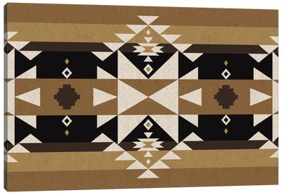 Sandy Black Tribal Pattern Canvas Art Print - Textiles Collection
