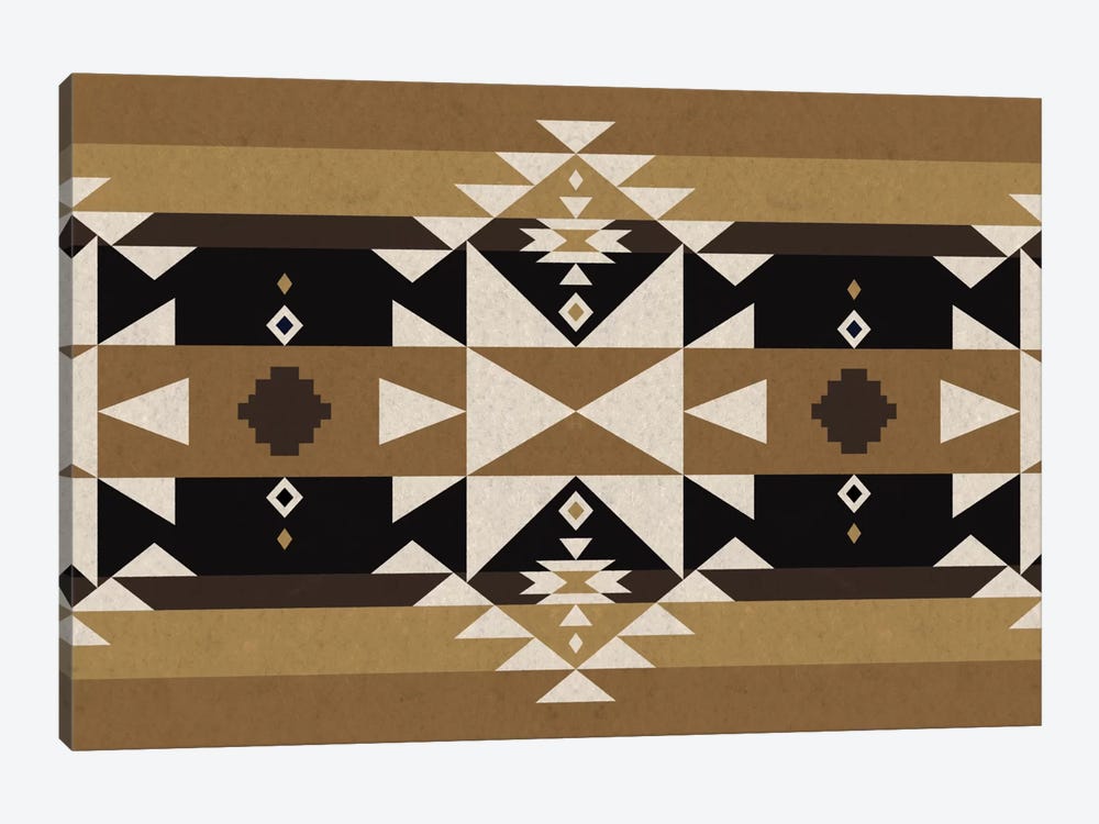 Sandy Black Tribal Pattern by 5by5collective 1-piece Canvas Artwork