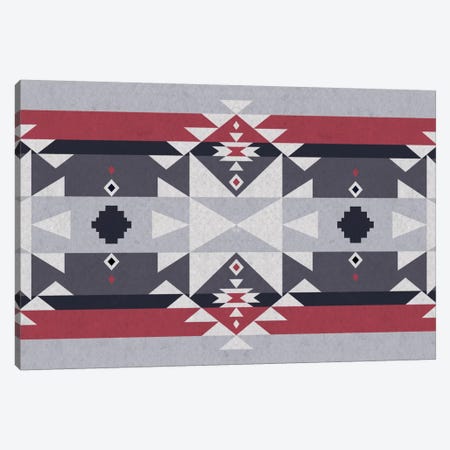Red & Gray Tribal Pattern Canvas Print #TXT32} by 5by5collective Canvas Artwork