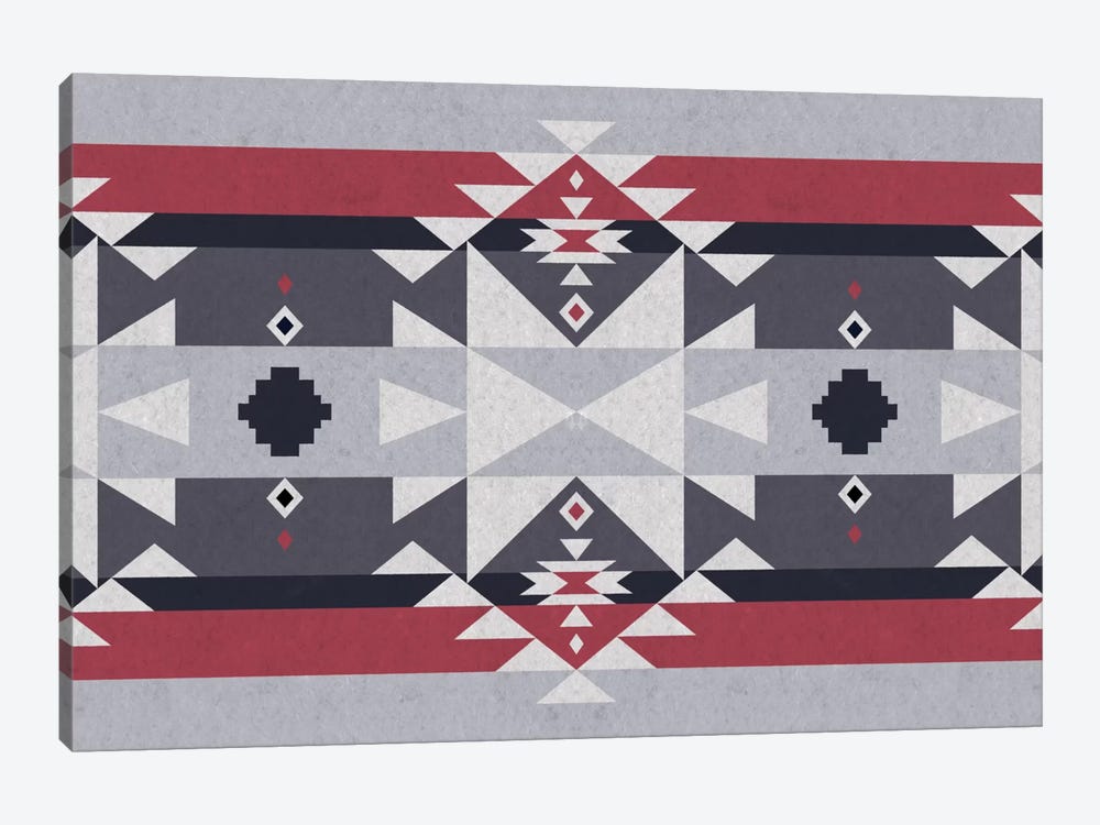 Red & Gray Tribal Pattern by 5by5collective 1-piece Canvas Wall Art
