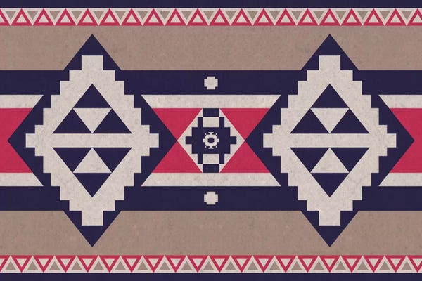 Tribal Inspired Patterns: Blue & Pink Tribal Pattern by 5by5collective