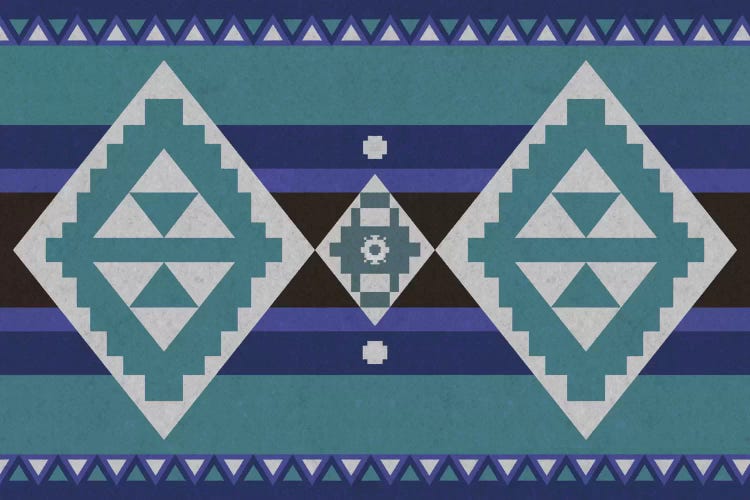 Shades Of Blue Tribal Pattern