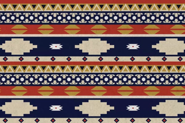 Tribal Inspired Patterns: Blue & Orange Tribal Pattern II by 5by5collective