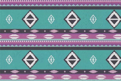 Blue & Purple Tribal Pattern by 5by5collective canvas print