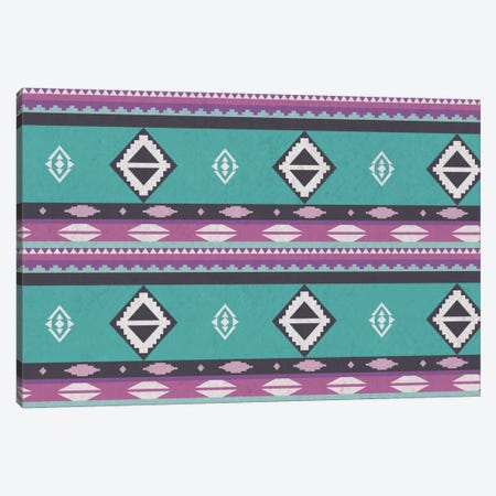 Blue & Purple Tribal Pattern Canvas Print #TXT40} by 5by5collective Canvas Print