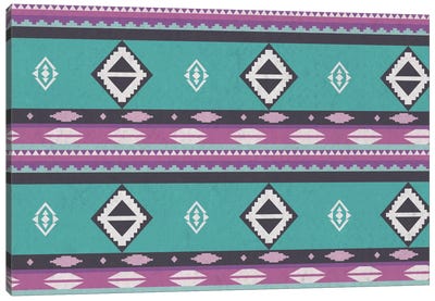 Blue & Purple Tribal Pattern Canvas Art Print