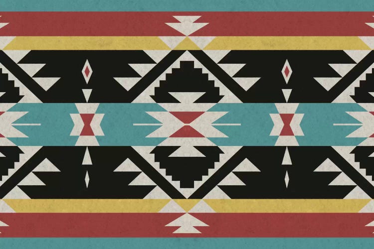 Black, Red & Blue Tribal Pattern