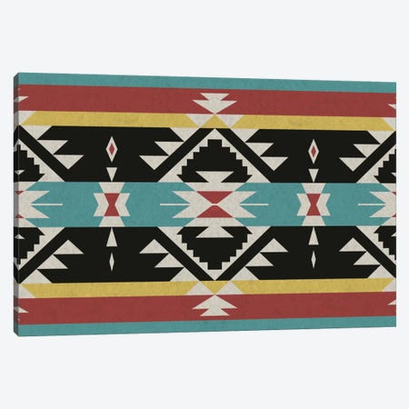 Black, Red & Blue Tribal Pattern Canvas Print #TXT43} by 5by5collective Canvas Print