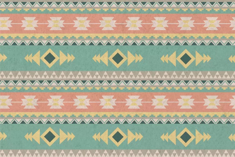 Blue & Orange Faded Tribal Pattern