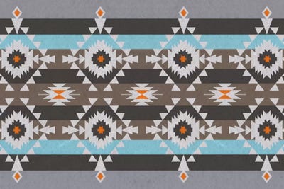Blue & Gray Tribal Pattern by 5by5collective art print