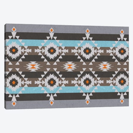 Blue & Gray Tribal Pattern Canvas Print #TXT48} by 5by5collective Canvas Print