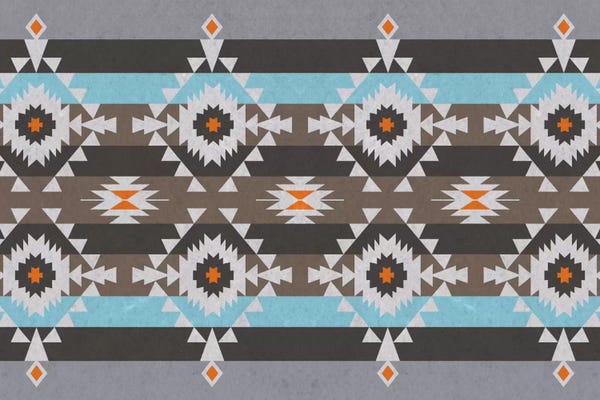 Tribal Inspired Patterns: Blue & Gray Tribal Pattern by 5by5collective