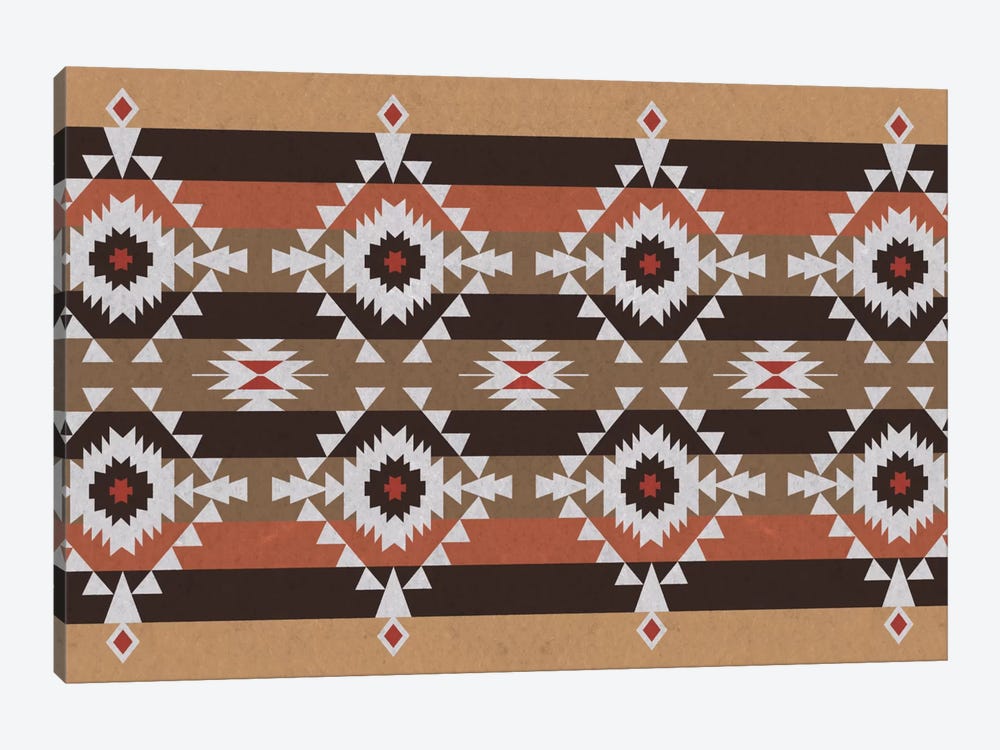 Woody Brown Tribal Pattern by 5by5collective 1-piece Canvas Wall Art