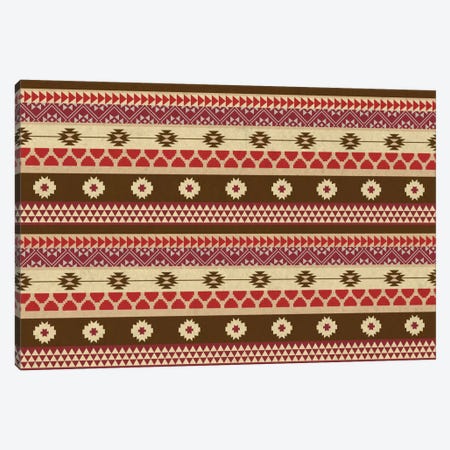 Brown & Red Floral Tribal Pattern Canvas Print #TXT51} by 5by5collective Canvas Artwork