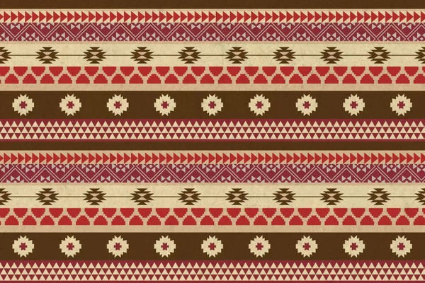 Tribal Inspired Patterns: Brown & Red Floral Tribal Pattern by 5by5collective