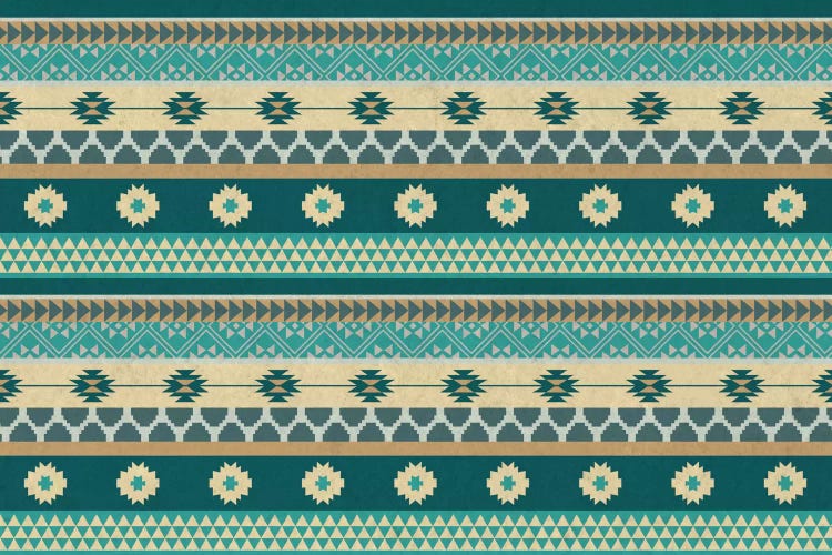 Ocean Blue Floral Tribal Pattern