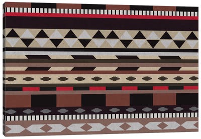Black, Brown & Beige Tribal Pattern Canvas Art Print - Global Patterns