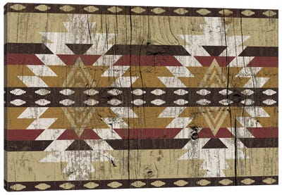 Burning Sands Tribal Pattern on Wood Canvas Art Print - Native American Décor
