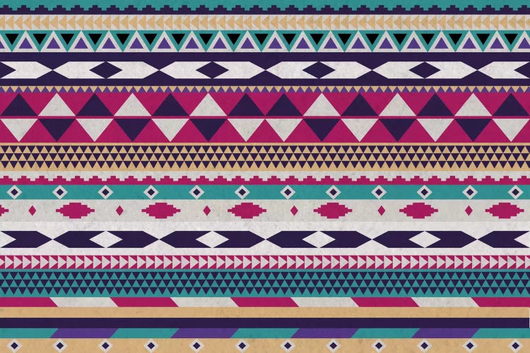 Purple, Magenta & Teal Tribal Pattern