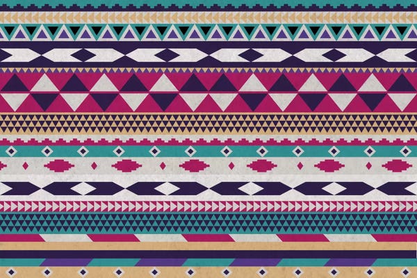 Purple, Magenta & Teal Tribal Pattern