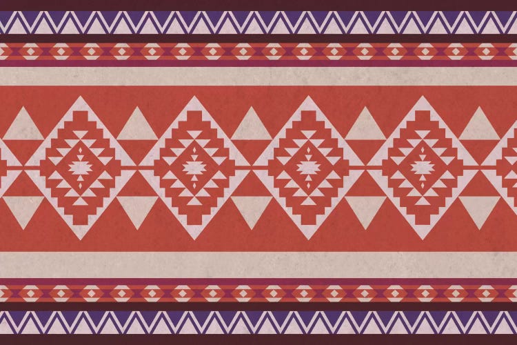 Salmon & Purple Tribal Pattern by 5by5collective wall art