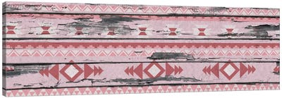 Pink Tribal Pattern on Wood Canvas Art Print - Textiles Collection