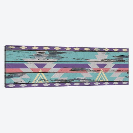 Aztec Purple Tribal Pattern on Wood Canvas Print #TXT9} by 5by5collective Canvas Artwork