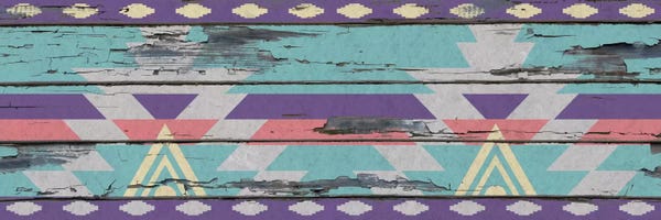 Tribal Inspired Patterns: Aztec Purple Tribal Pattern on Wood by 5by5collective