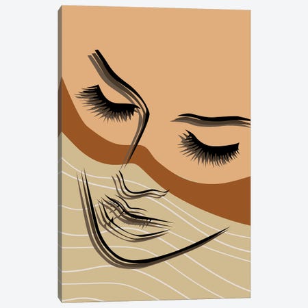 Abstract Face Line Art Canvas Print #TYC108} by Tysee Ciage Canvas Artwork