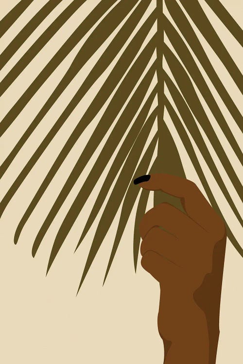 Hand Holding Palm Leaf