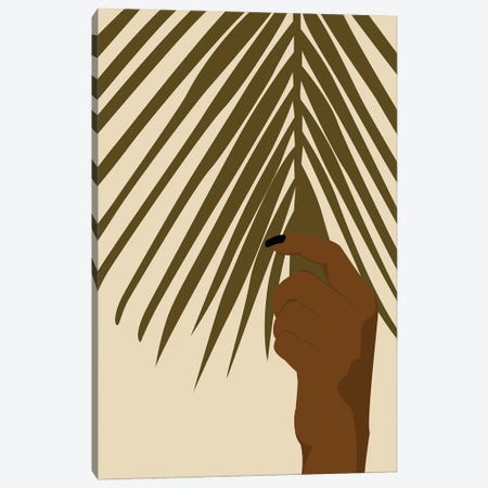 Hand Holding Palm Leaf Canvas Print #TYC112} by Tysee Ciage Canvas Art Print