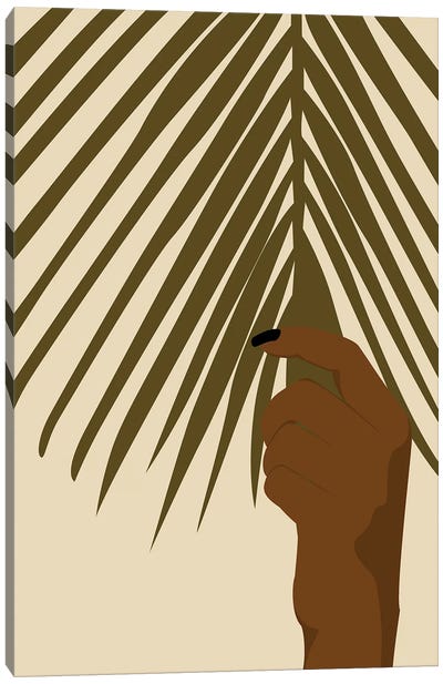 Hand Holding Palm Leaf Canvas Art Print - Tysee Ciage
